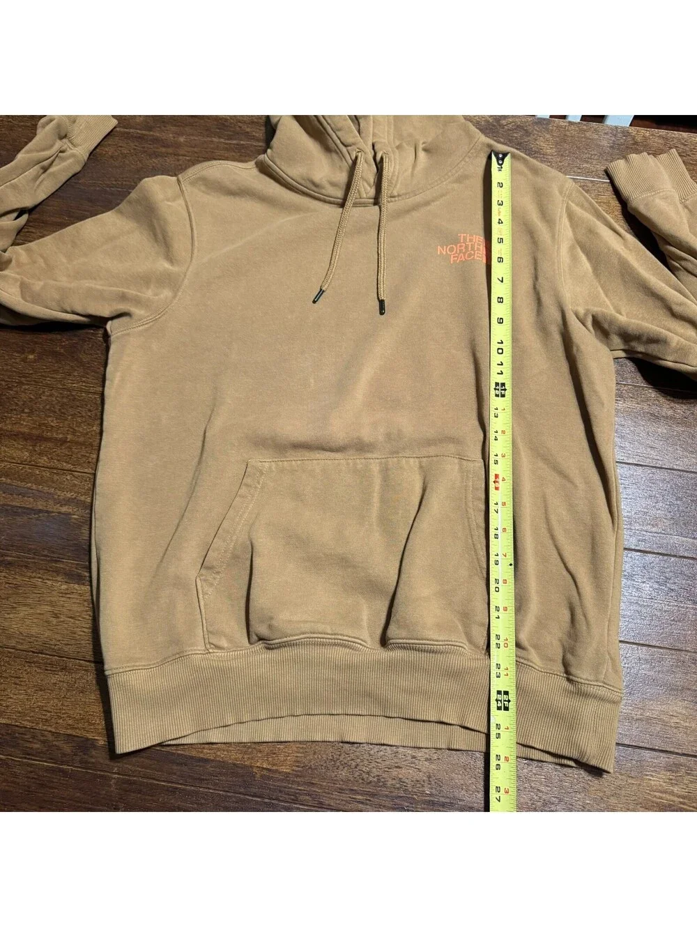 The North Face Men's Rust Brown Pullover Hoodie Large Logo Graphic Fleece Sz M